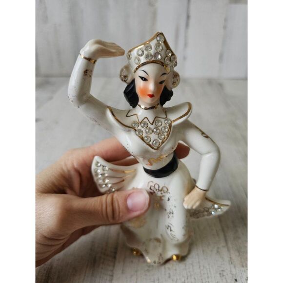 Lefton girl dancing dress Keisha Buddha Monk MR10247 figuring‎ statue unique - Picture 7 of 9